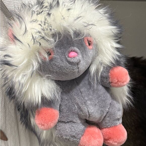 Cute Hedgehog Multi Use Bag/Real Shearling Crossbody/Backpack/Plushie/Pillow - Picture 5 of 16